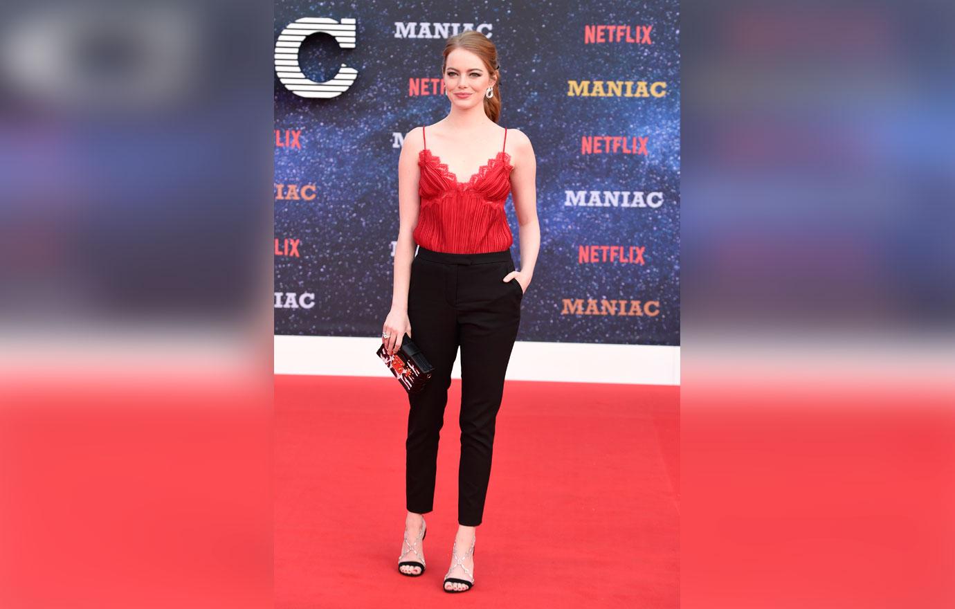 Emma Stone in Louis Vuitton at the 'Maniac' London Premiere