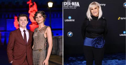 Split photo of Tom Holland, Zendaya and Amy Pascal