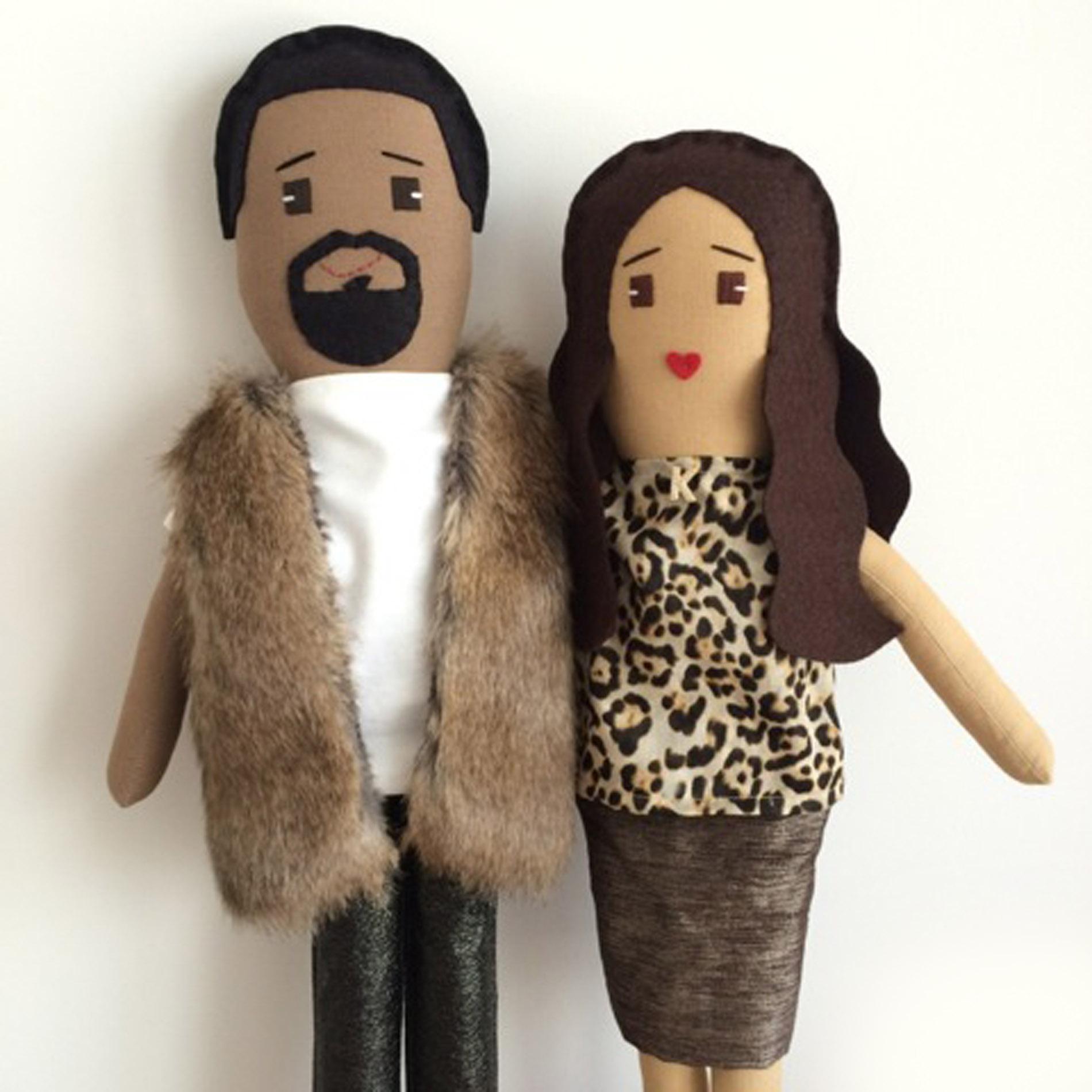 Kardashians have custom made dolls of Kim, Kanye and baby North made.