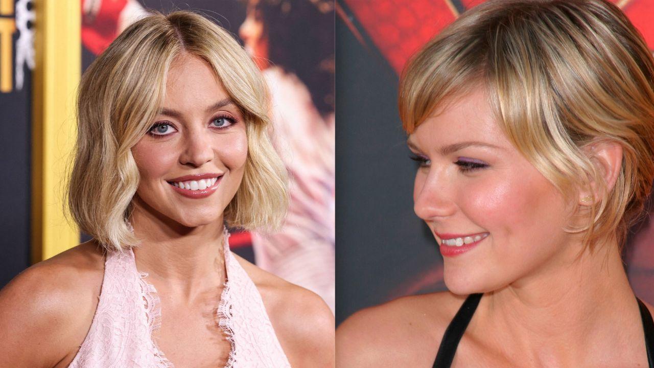 Split image of Sydney Sweeney and Kirsten Dunst.
