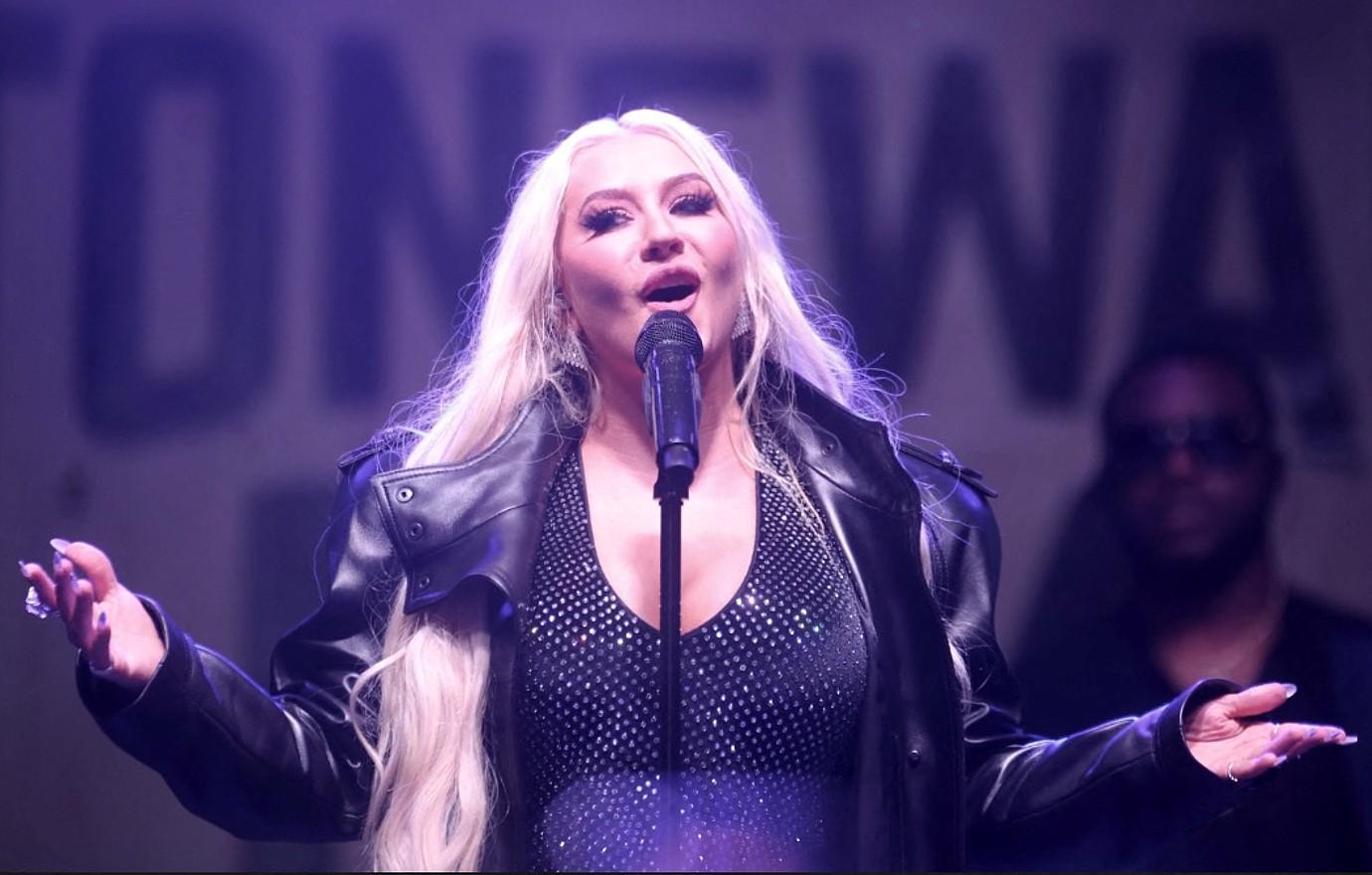 Christina Aguilera Stuns in Plunging Top and Spandex Pants as She Addresses  Britney Spears' Memoir