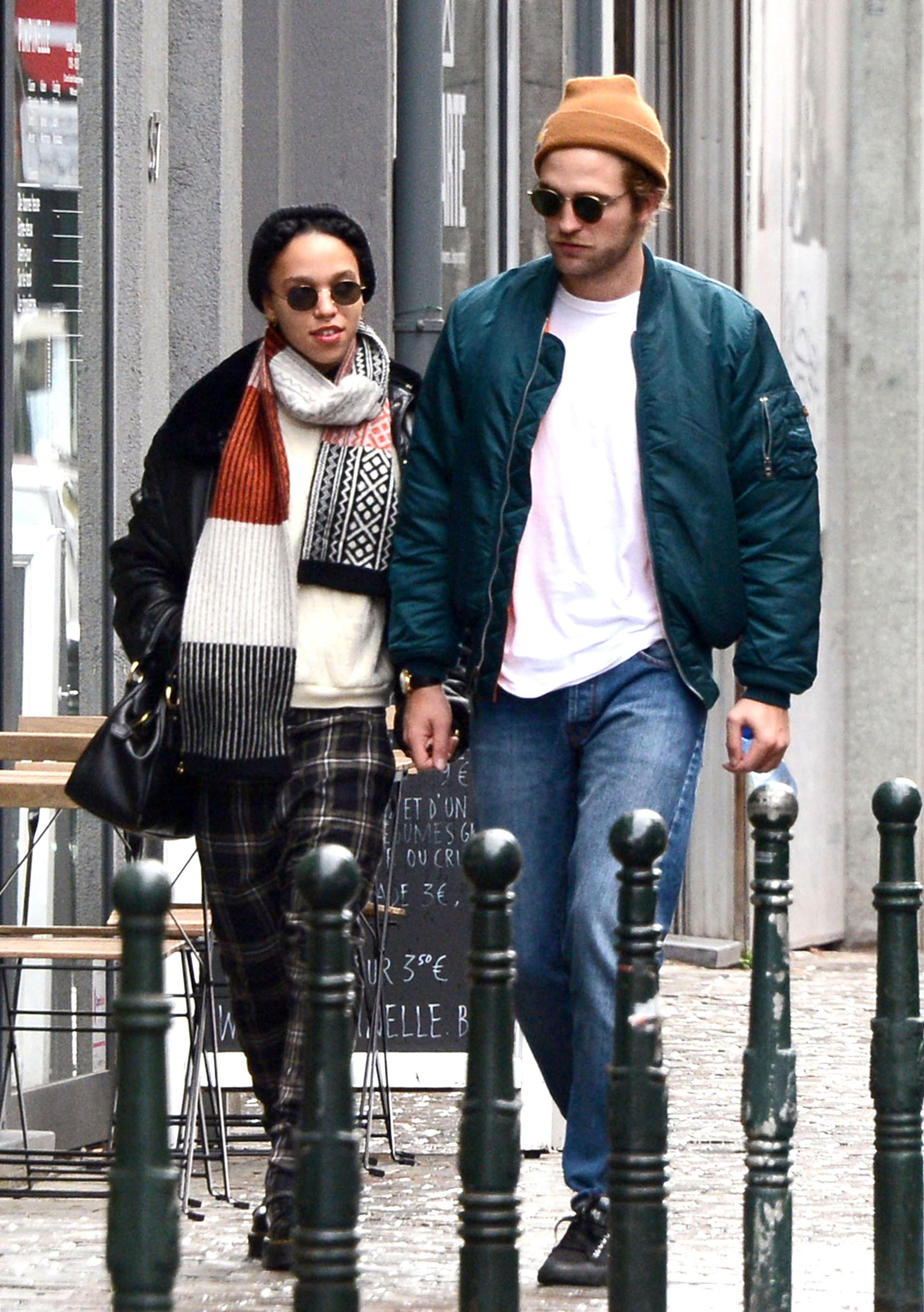 *EXCLUSIVE* Robert Pattinson and FKA Twigs take a romantic stroll in Brussels **USA ONLY** **MUST CALL FOR PRICING**