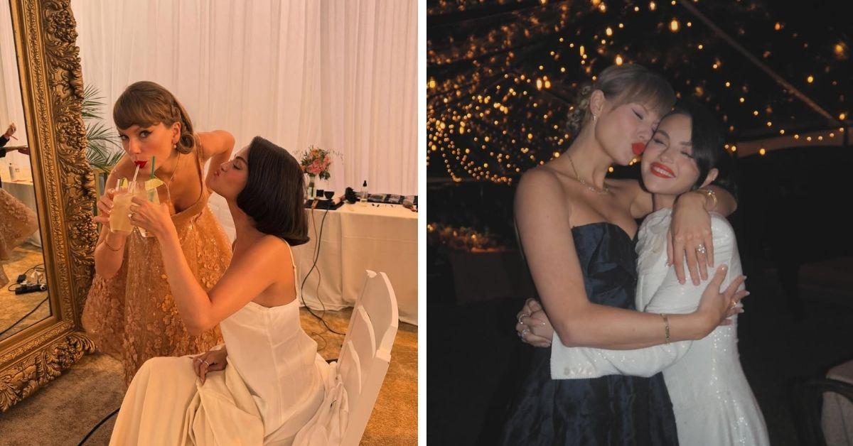 image of Selena Gomez later posted sweet moments from the wedding, including clips of her and Taylor Swift celebrating together.