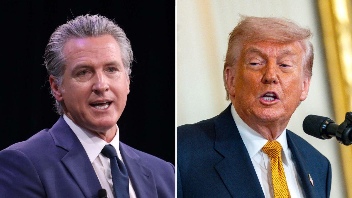 Photo of Gavin Newsom and Donald Trump.