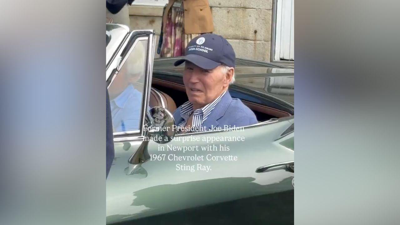 Image of Jay Leno invited Joe Biden to bring his 1967 Corvette to the Audrain Newport Concours d'Elegance.