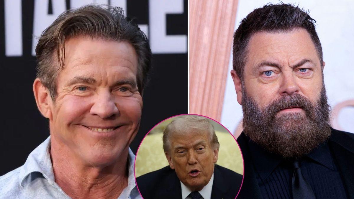 Composite photo of Dennis Quaid, Donald Trump and Nick Offerman