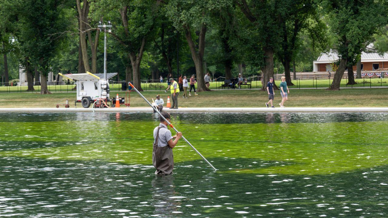 Image of Jimmy Kimmel joked about the Lincoln Memorial Reflecting Pool and its algae problem.