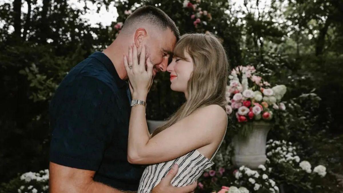 Photo o fTravis Kelce and Taylor Swift dated for around two years before getting engaged.