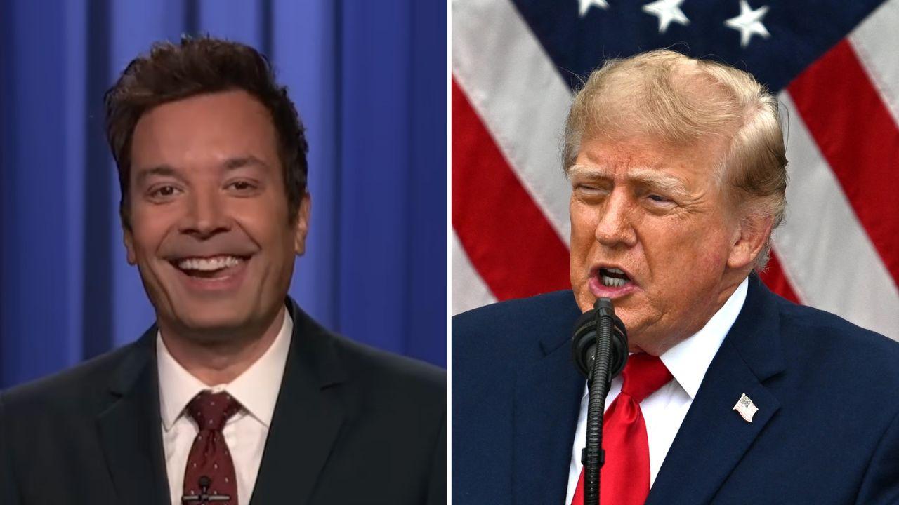 Photo of Jimmy Fallon and Donald Trump.