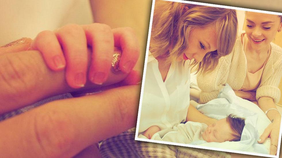 Taylor Swift Holds Her Godson, Leo Thames, For The First Time! See The Pics