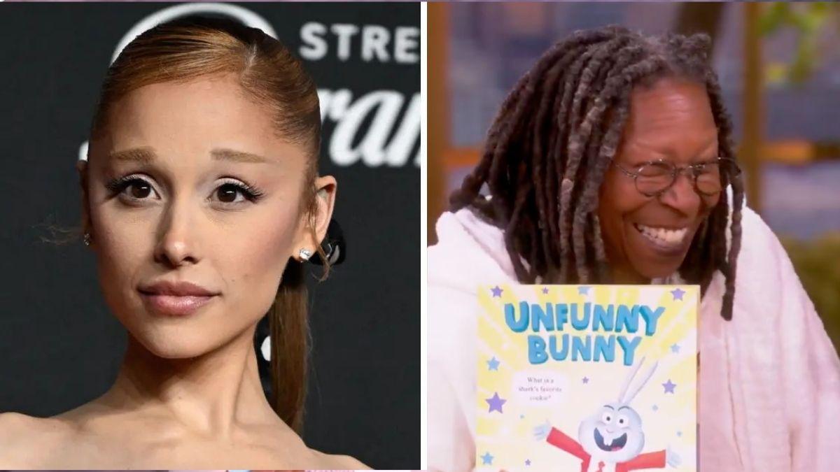 Photo of The talk show costars and the audience cracked up at Thompson's joke.