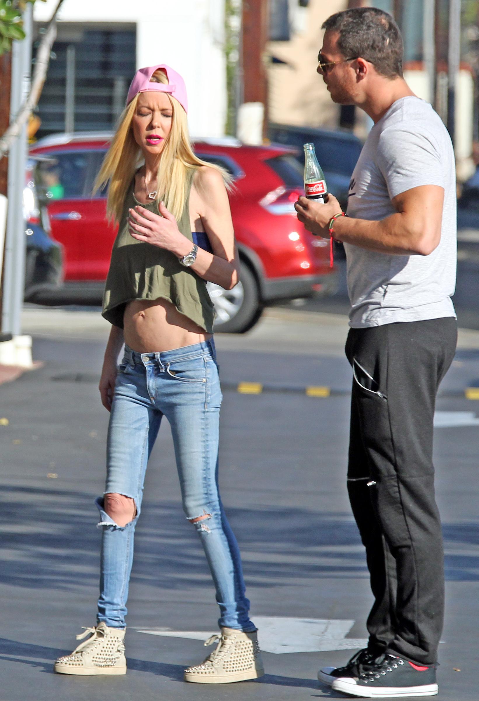 A Slim Tara Reid spotted with a male companion in West Hollywood