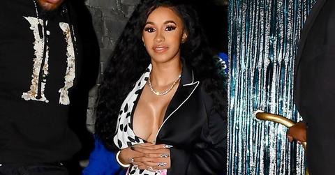 *EXCLUSIVE* Pregnant Cardi B puts on a sexy display in a plunging dress for a date night with boyfriend Offset