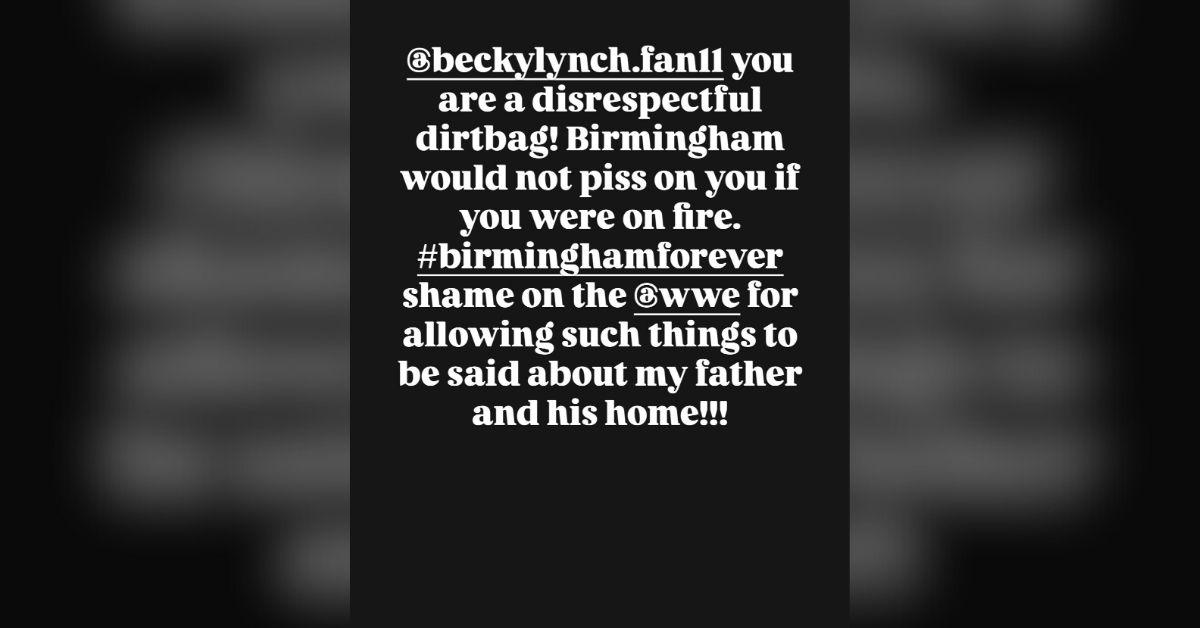 Photo of Kelly Osbourne addressed Becky Lynch's insensitive joke.