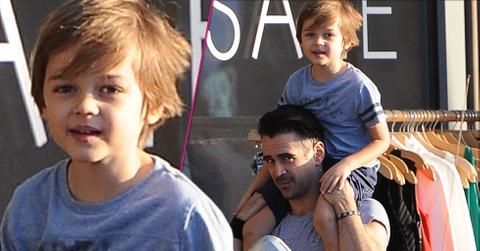 Collin Farrell Smiles While Carrying Son