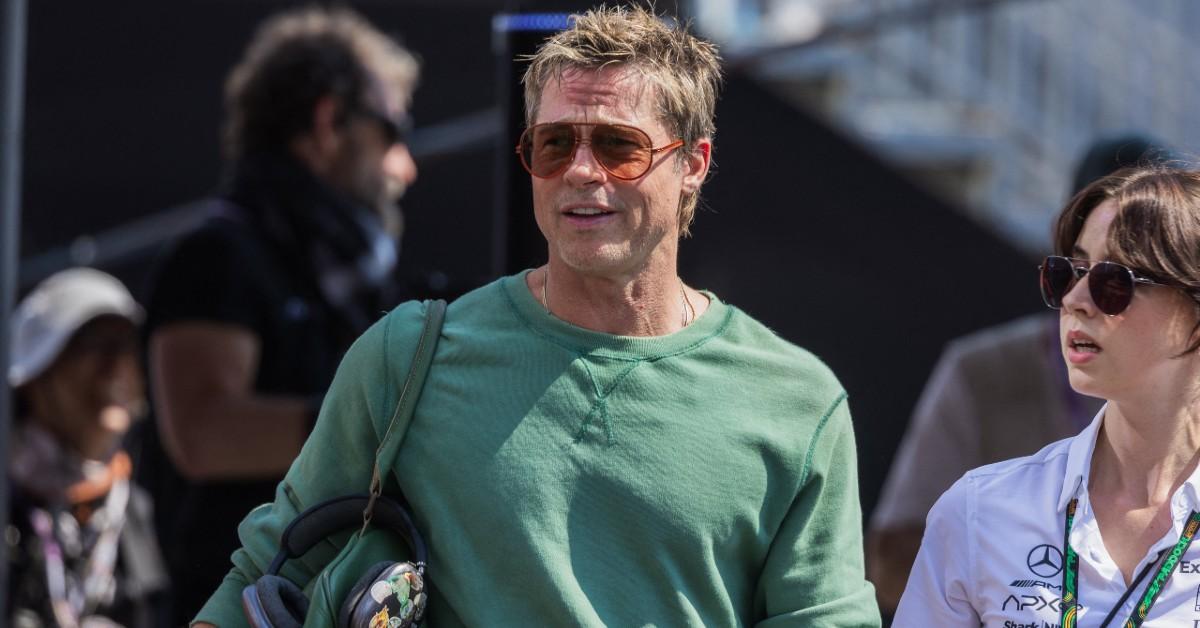 brad pitt arriving hungary grand prix mega