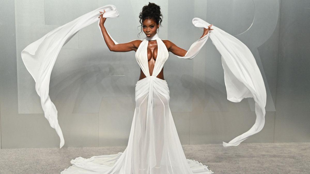 Photo of Olandria Carthen turned heads in a custom Pajtim Raci gown.