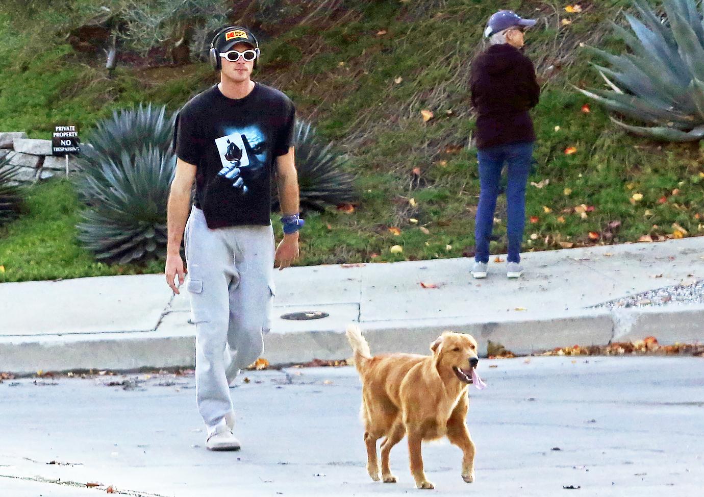 jacob elordi walks dog