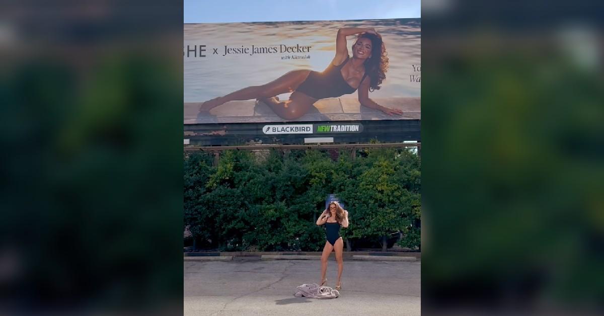 jessie james decker flaunts curves drops robe billboard watch