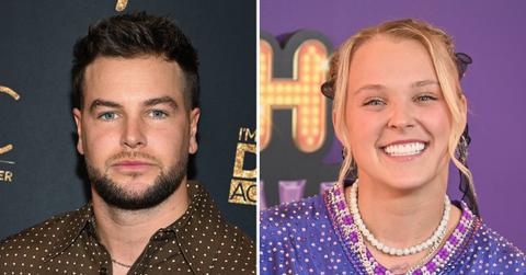 split photo of Chris Hughes and JoJo Siwa