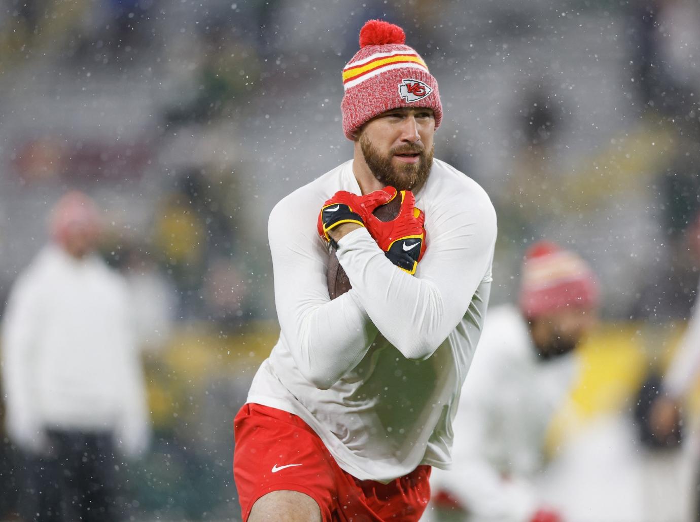 travis kelce painted bad guy justin tucker helmet