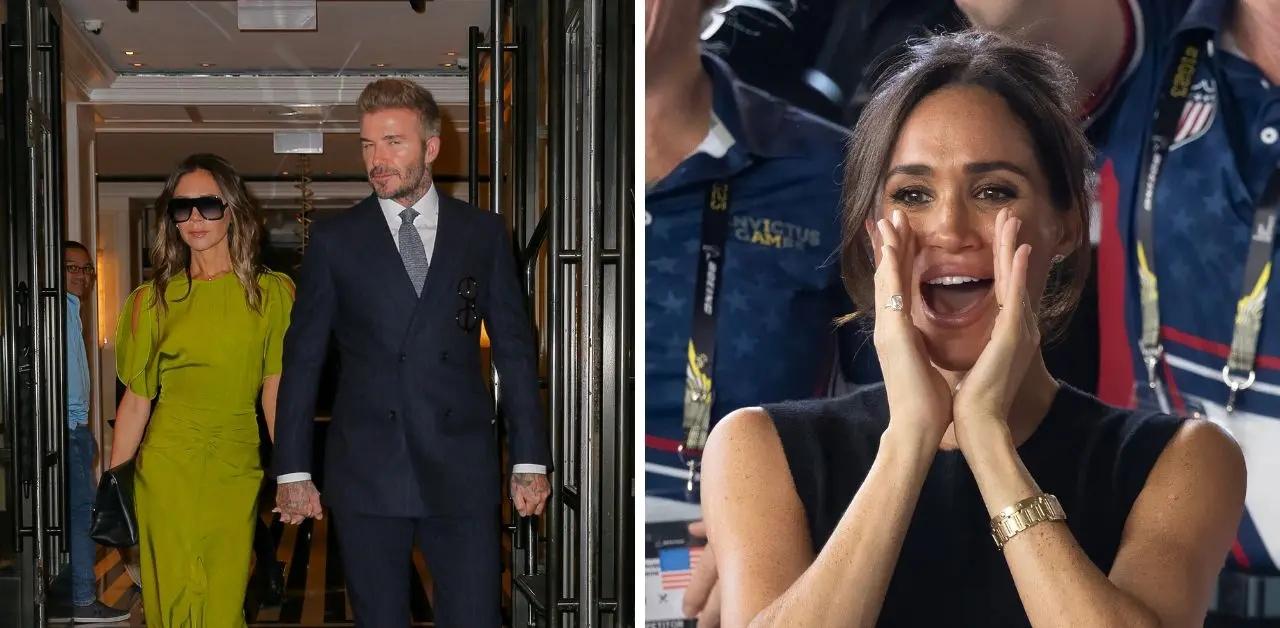 david victoria beckham former pals prince harry meghan markle dine brooklyn family feud