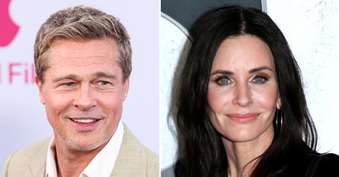 Photo of Brad Pitt and picture of Courteney Cox.
