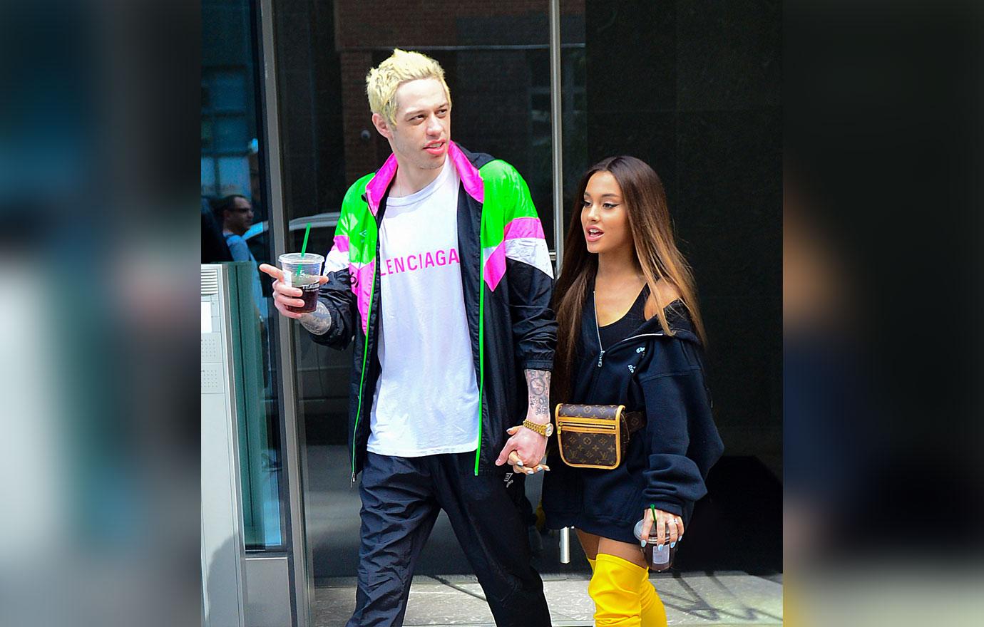 EXCLUSIVE: Ariana Grande and Pete Davidson out in NYC with Machine Gun Kelly and Ariana&#8217;s family