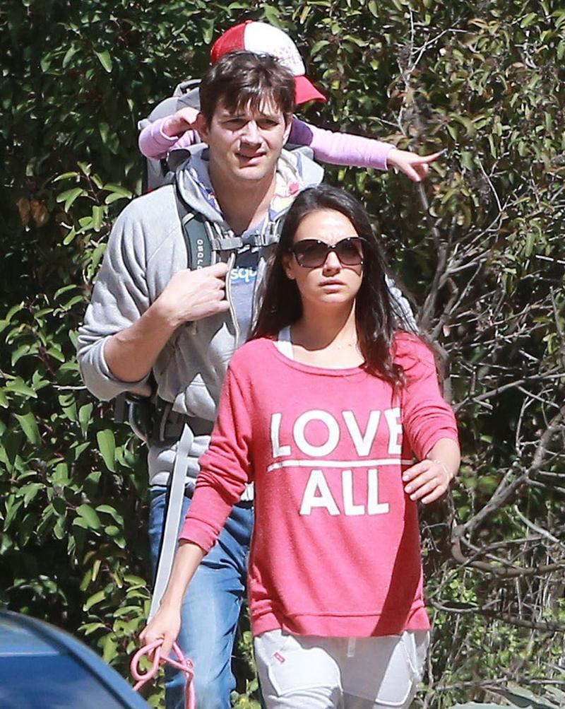 Exclusive&#8230; Mila Kunis &amp; Ashton Kutcher Take Wyatt Out For A Hike