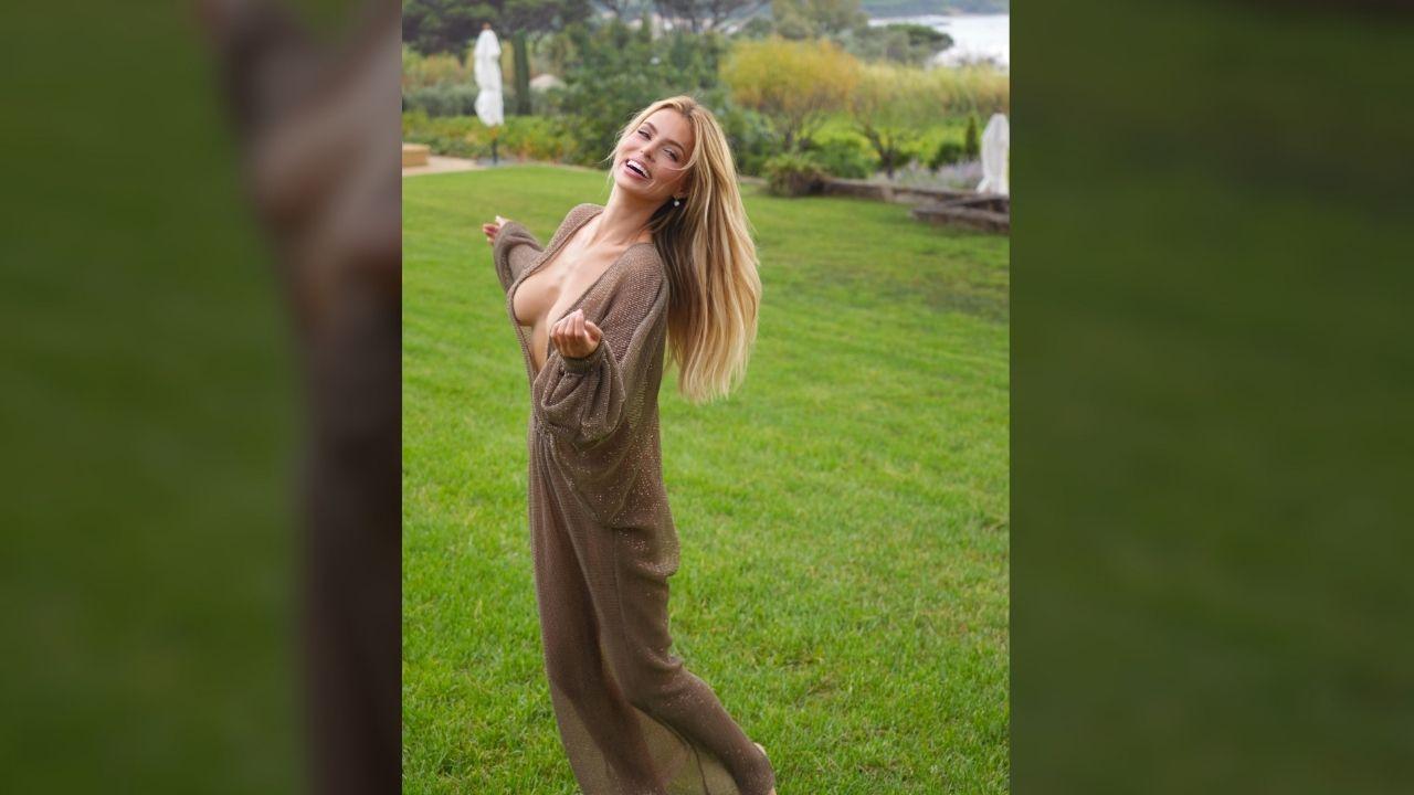 Photo of Brooks Nader was called 'weird' for going topless in front of her father while on vacation.
