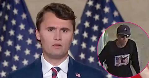 Photo of Charlie Kirk; picture of person of interest in his shooting.