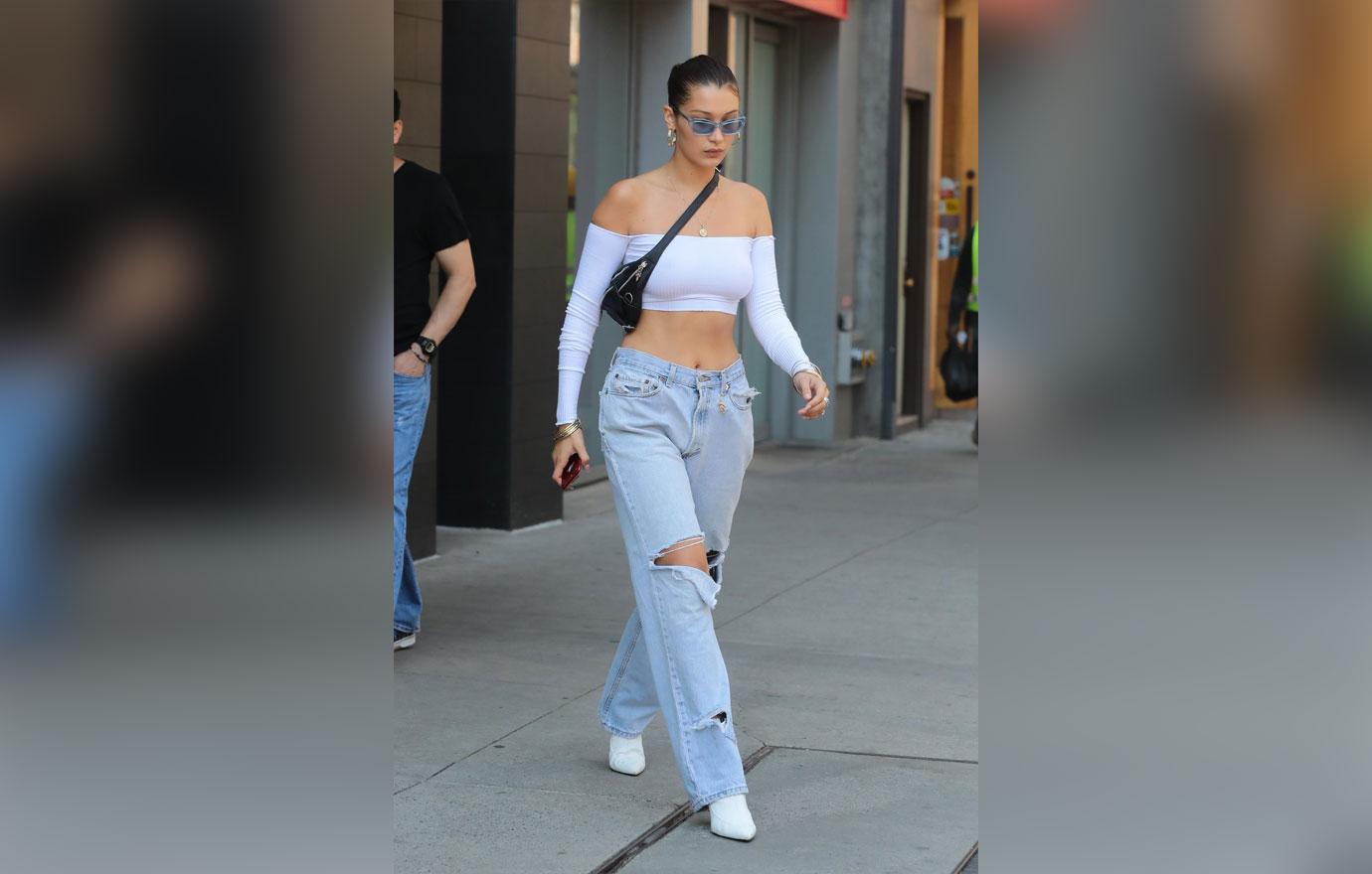 Bella Hadid Stomach Abs New York City