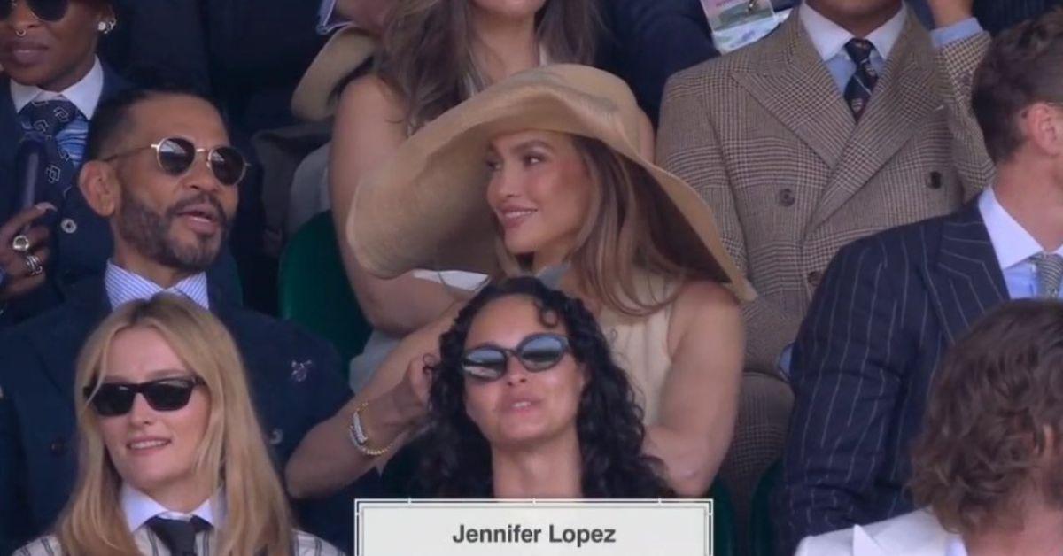 Image of Jennifer Lopez later shared highlights from her Wimbledon outing on Instagram.