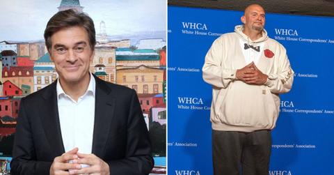 Split photo of Dr. Mehmet Oz and John Fetterman