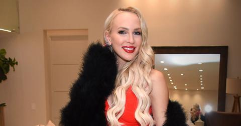 Christine Quinn Selling Sunset black Fur, Red Dress