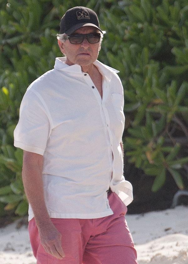 Michael Douglas Shirtless Sad On Beach Vacation After Rumors His Cancer Returned