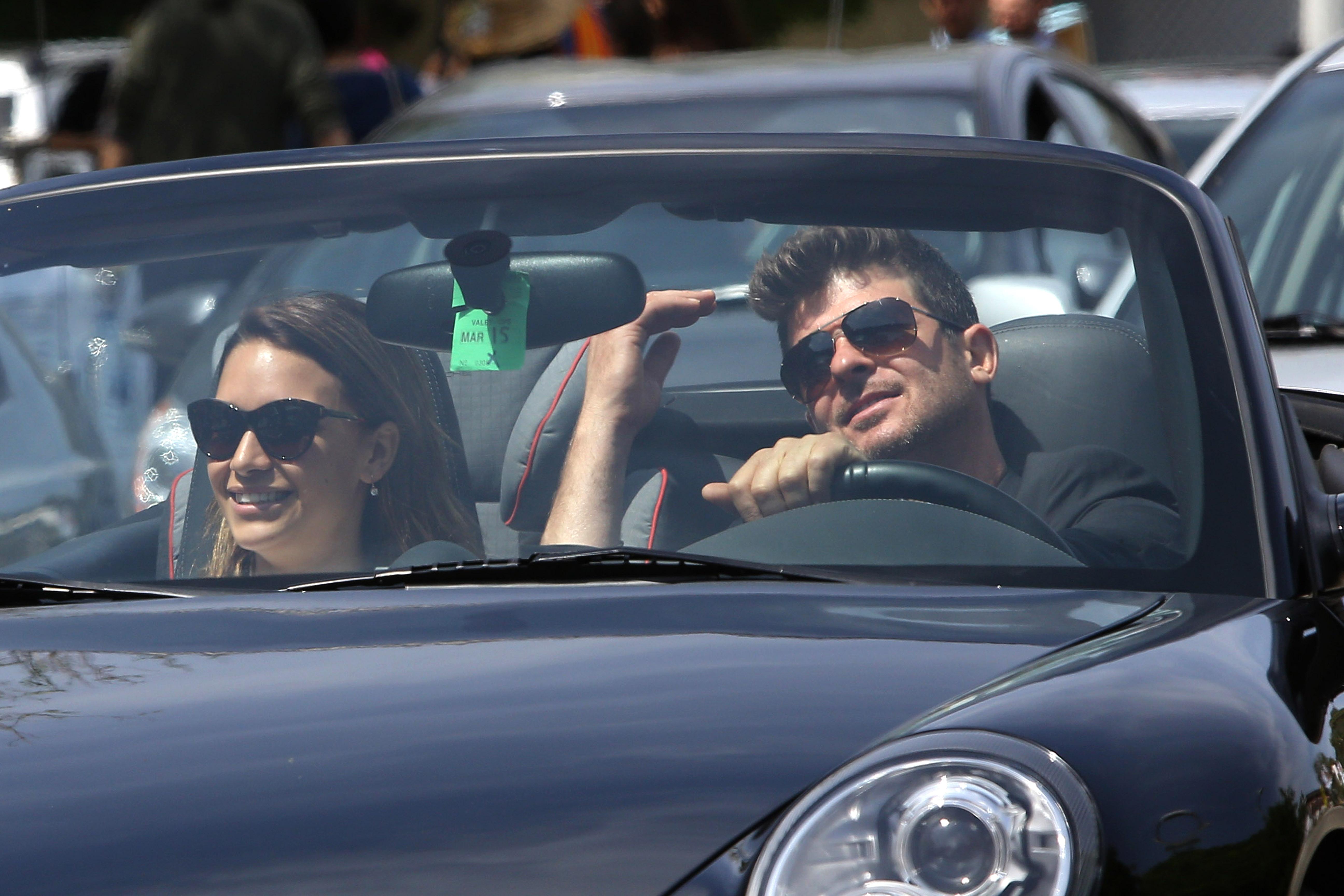 *EXCLUSIVE*  Robin Thicke takes April Love Geary out for a joyride