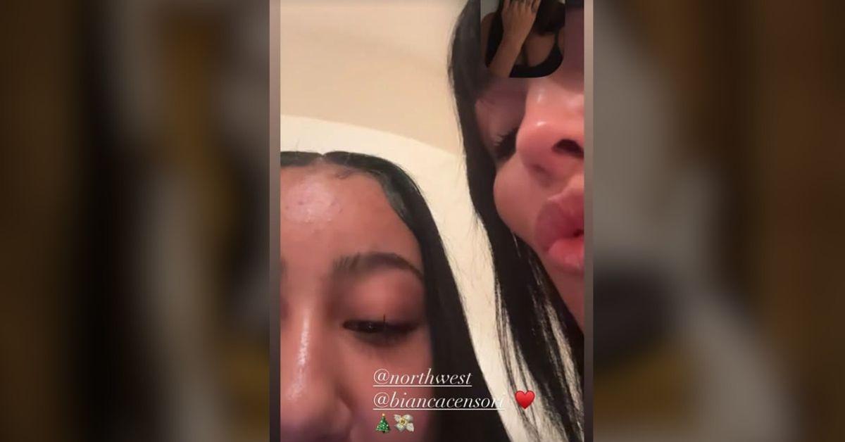 image of Rapper Babyxsosa shared an Instagram Story on December 26 featuring North West and Bianca Censori.