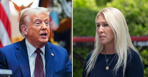 Composite photo of Donald Trump and Marjorie Taylor Greene