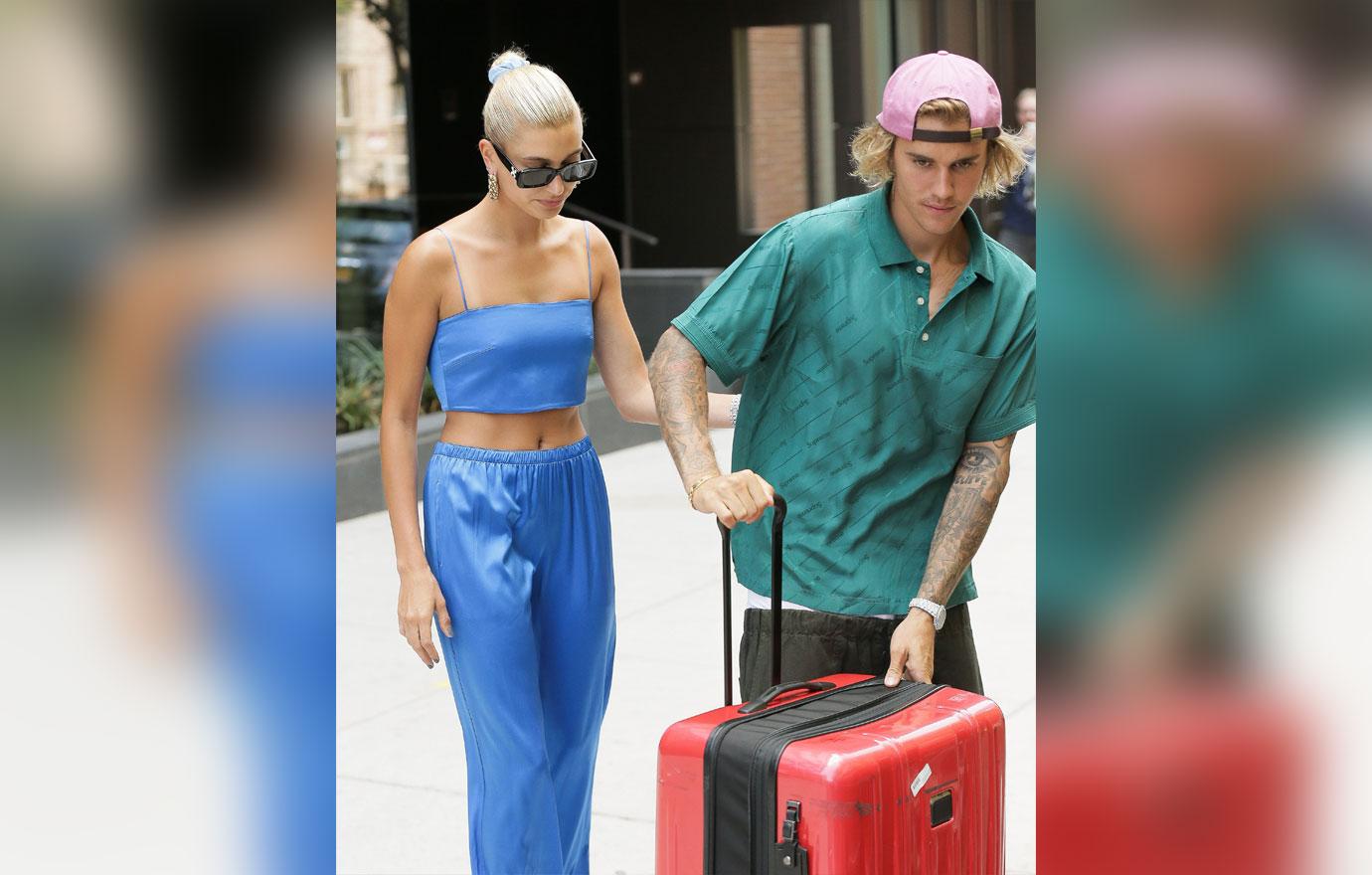 Justin Bieber and Hailey Baldwin pack their luggage into the car