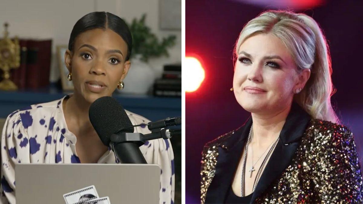 split photo of candace owens and erika kirk