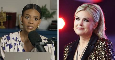 split photo of candace owens and erika kirk