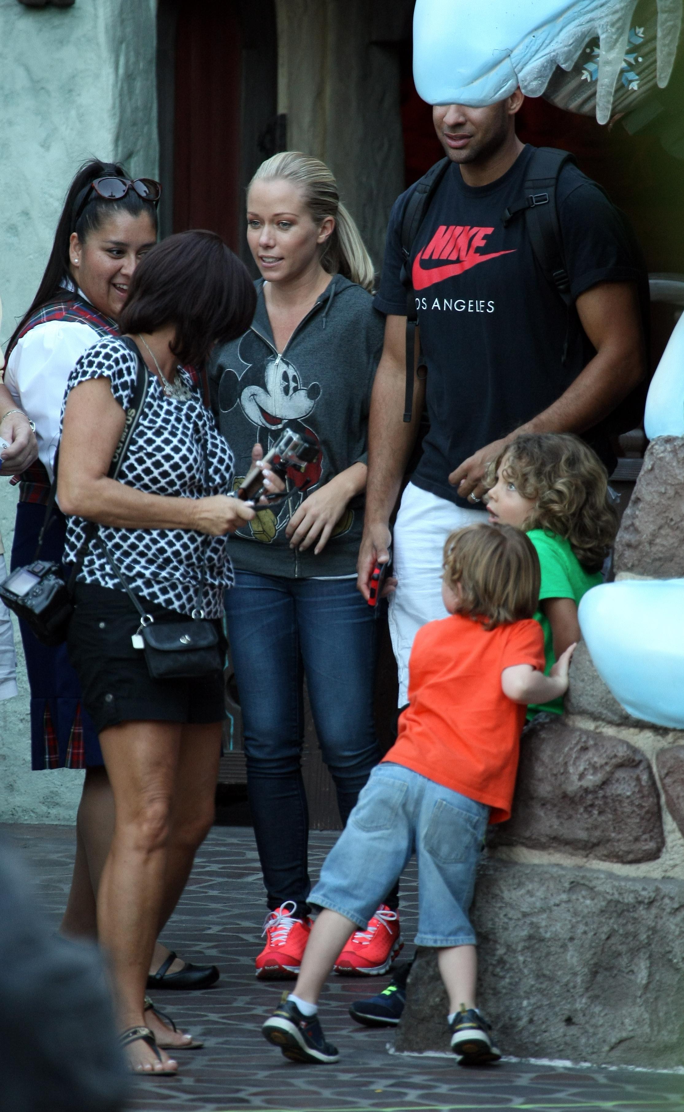 Kendra Wilkinson Baskett and husband Hank Baskett are spotted at Disneyland in Anaheim, CA