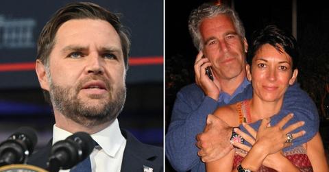 photo of J.D. Vance, Ghislaine Maxwell and Jeffrey Epstein