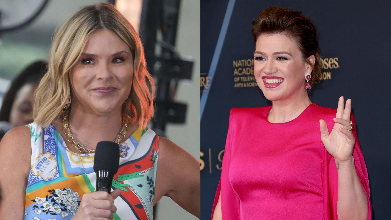 Split image of Jenna Bush Hager and Kelly Clarkson.