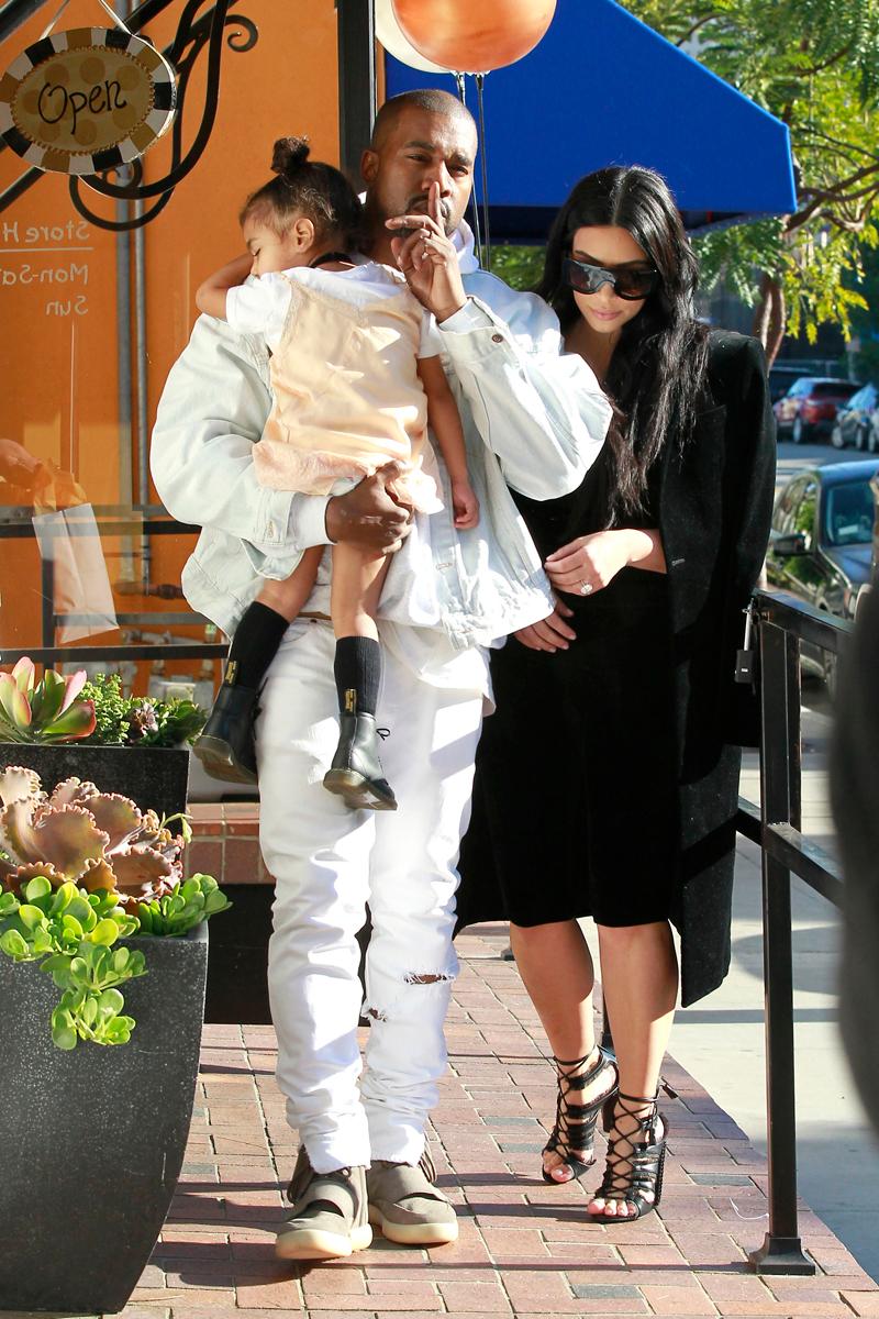 Kanye West and Kim Kardashian West at Bel Bambini.