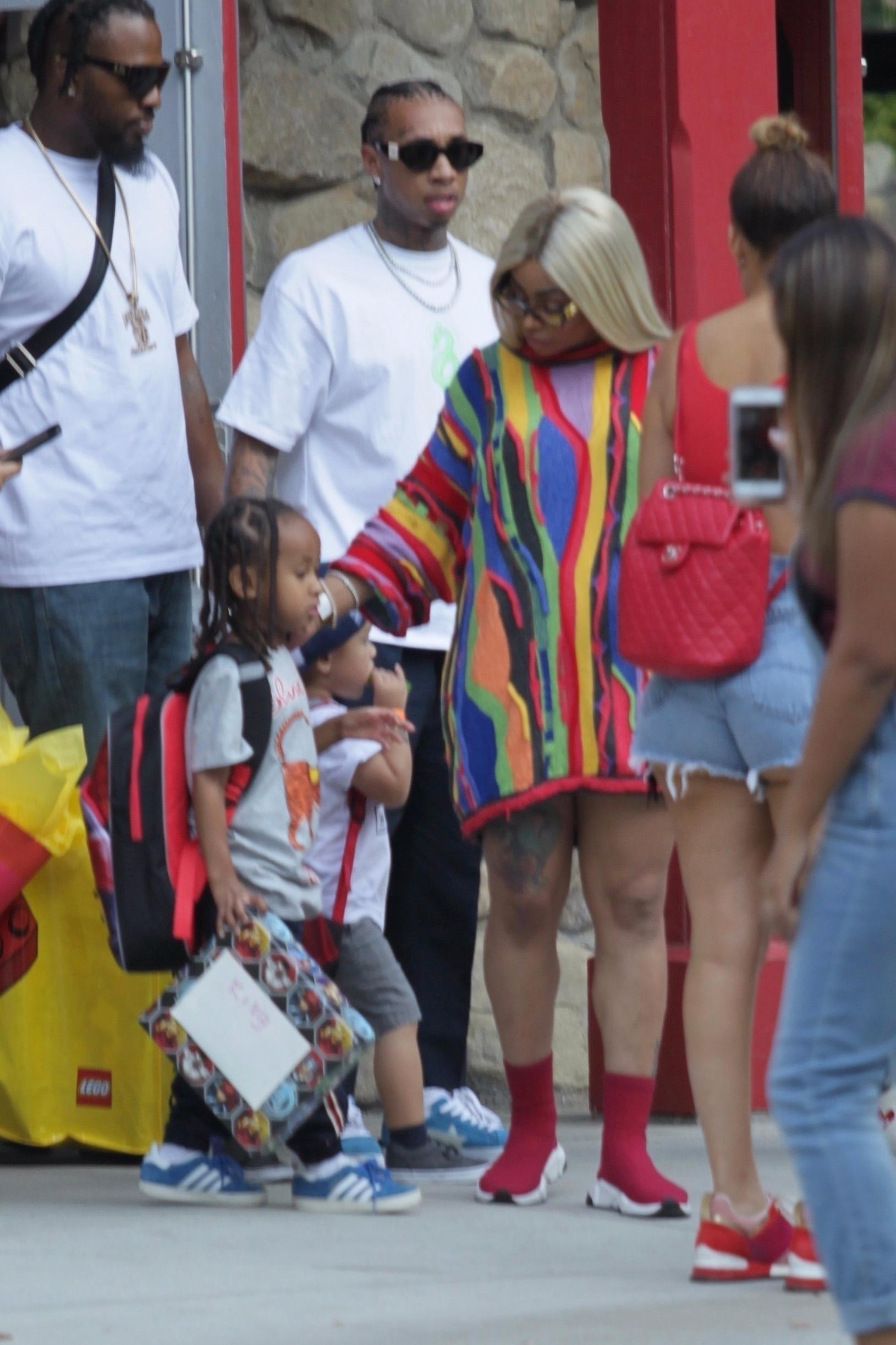 *EXCLUSIVE* Blac Chyna and Tyga take their son King to Six Flags for his birthday