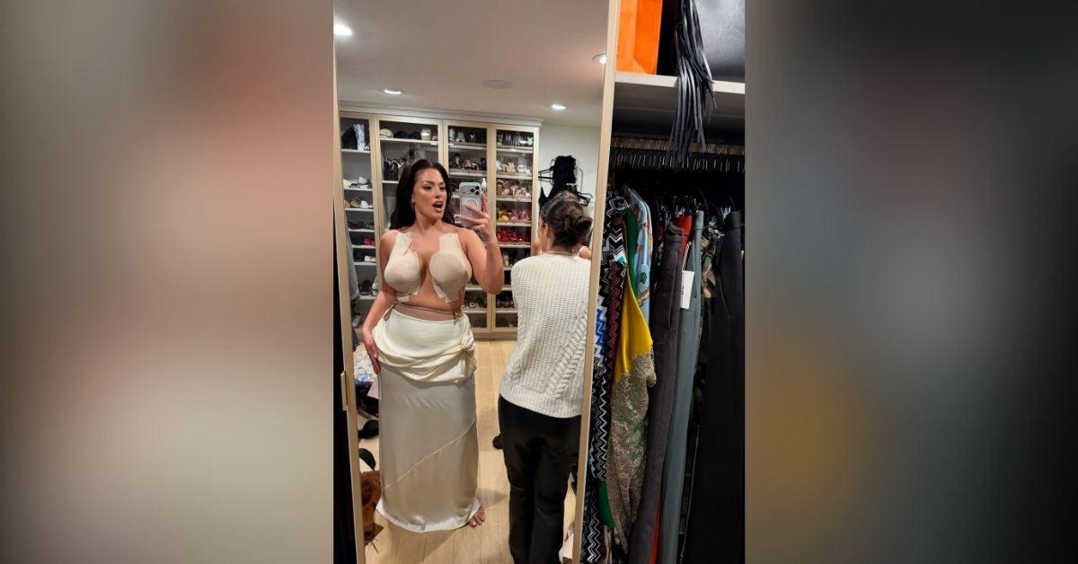 image of Ashley Graham showed how she went braless at the CFDA Awards using fashion tape.