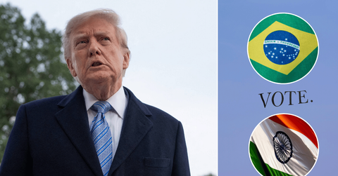 Composite photo of Donald Trump.