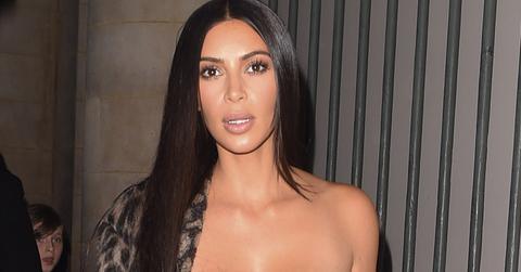 Kim Kardashian, Kanye West & Kourtney Kardashian are seen leaving the Off White fashion show in Paris.